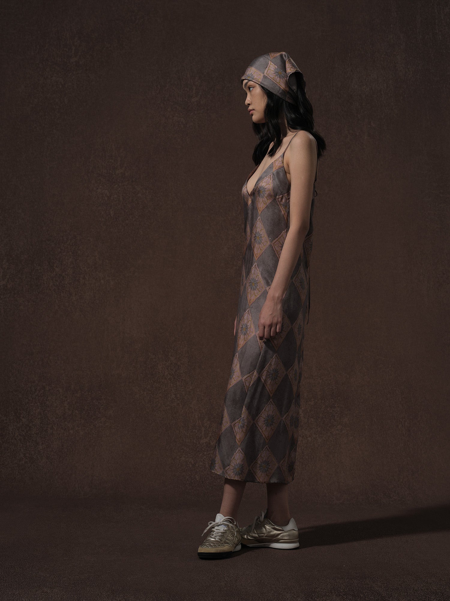 LABELDEL 25AW唐纹印花铜氨连衣裙2