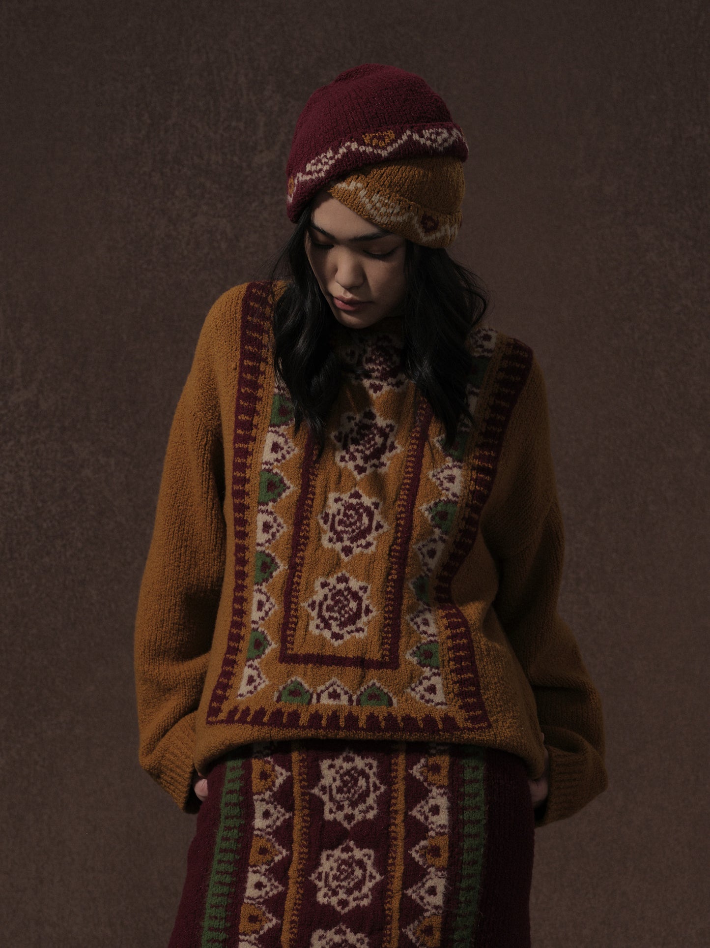 LABELDEL 25AW唐纹地毯毛衣0