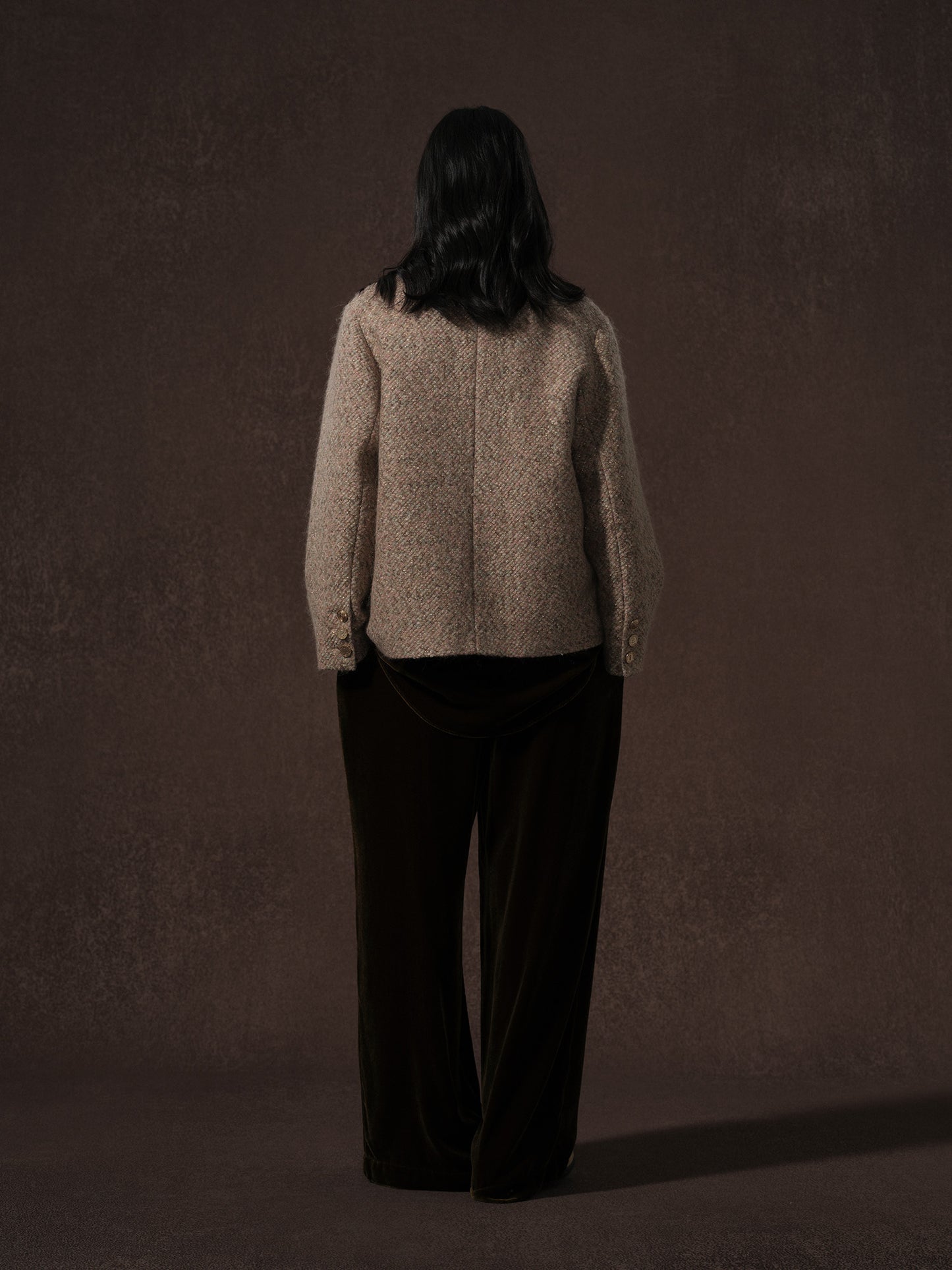 LABELDEL 25AW鱼鳞纹粗花呢四袋夹克 咖金丝绒长裤4