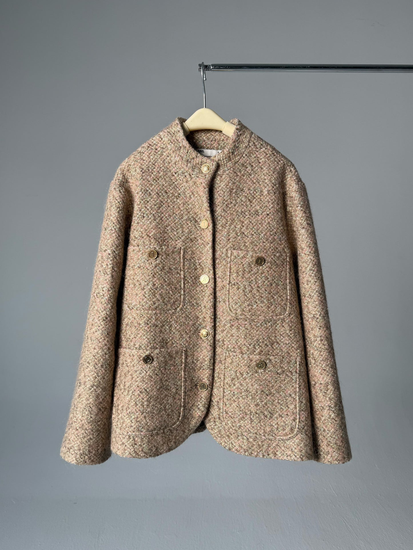 LABELDEL 25AW鱼鳞纹粗花呢四袋夹克白底图