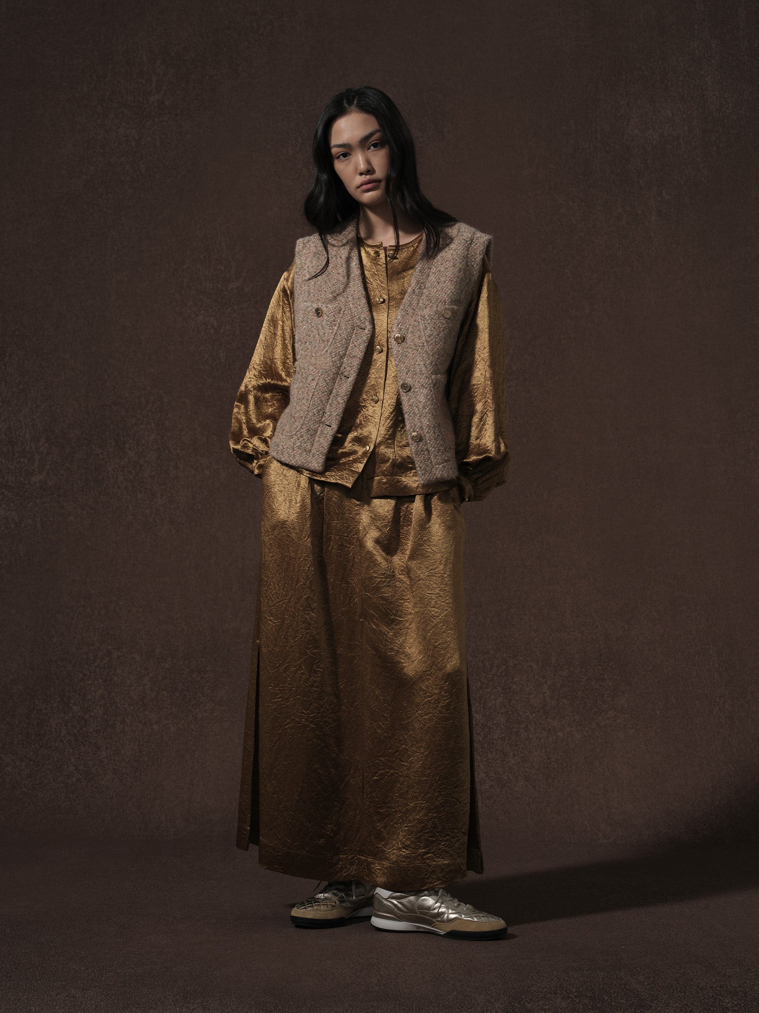 LABELDEL 25AW鱼鳞纹粗花呢四袋马甲12