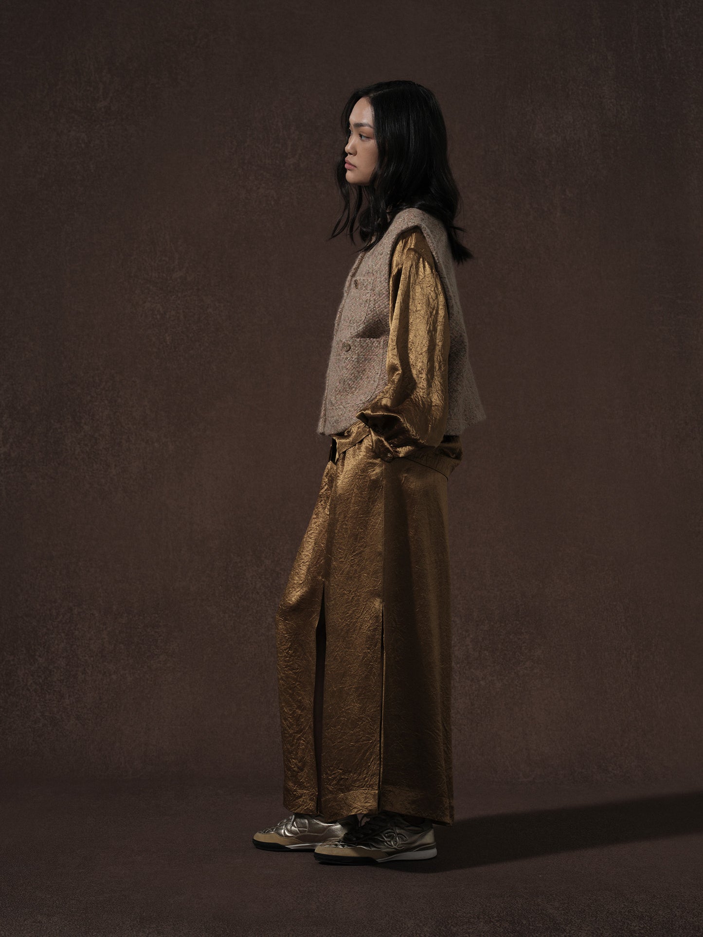 LABELDEL 25AW鱼鳞纹粗花呢四袋马甲14