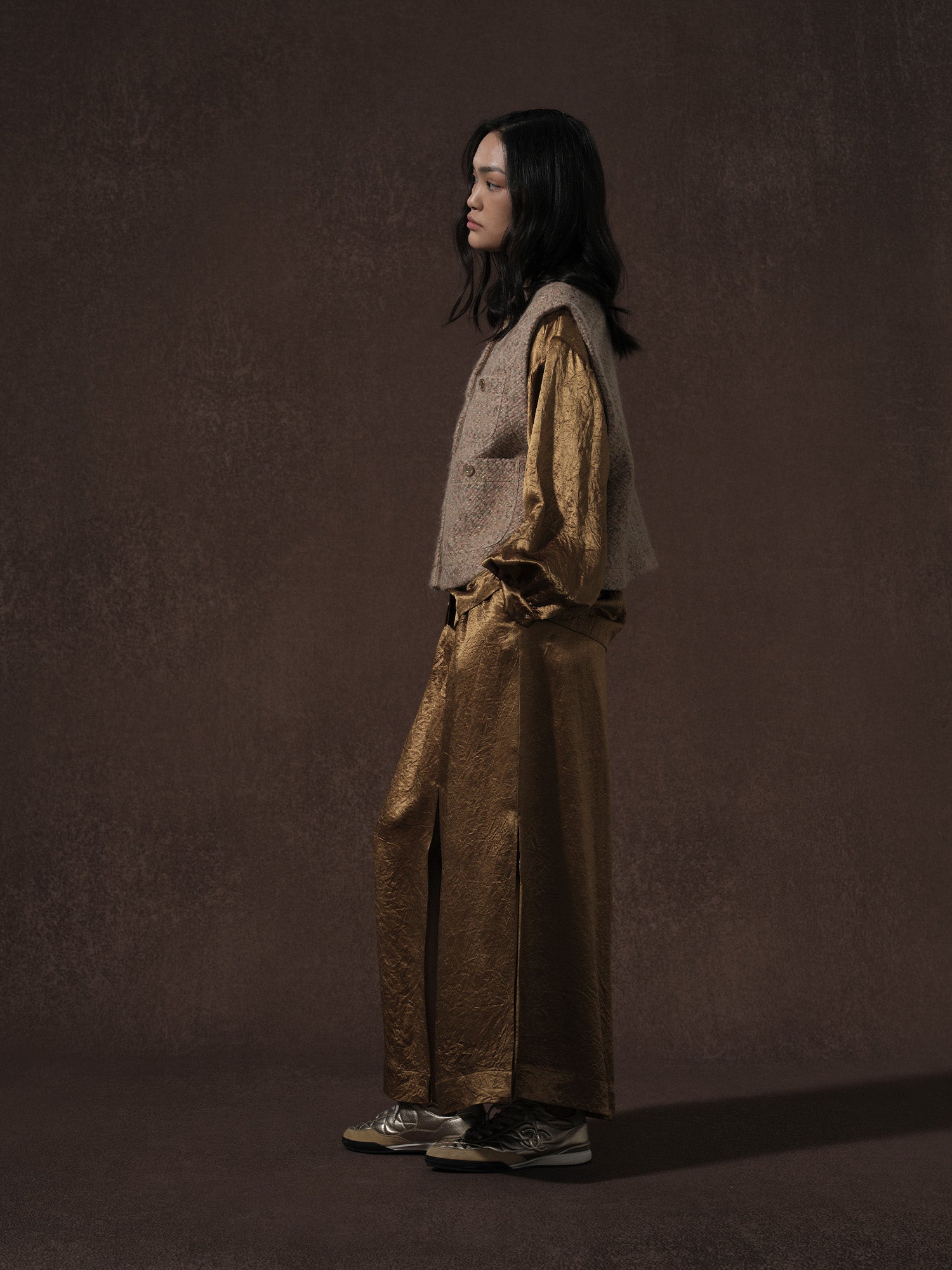 LABELDEL 25AW鱼鳞纹粗花呢四袋马甲14