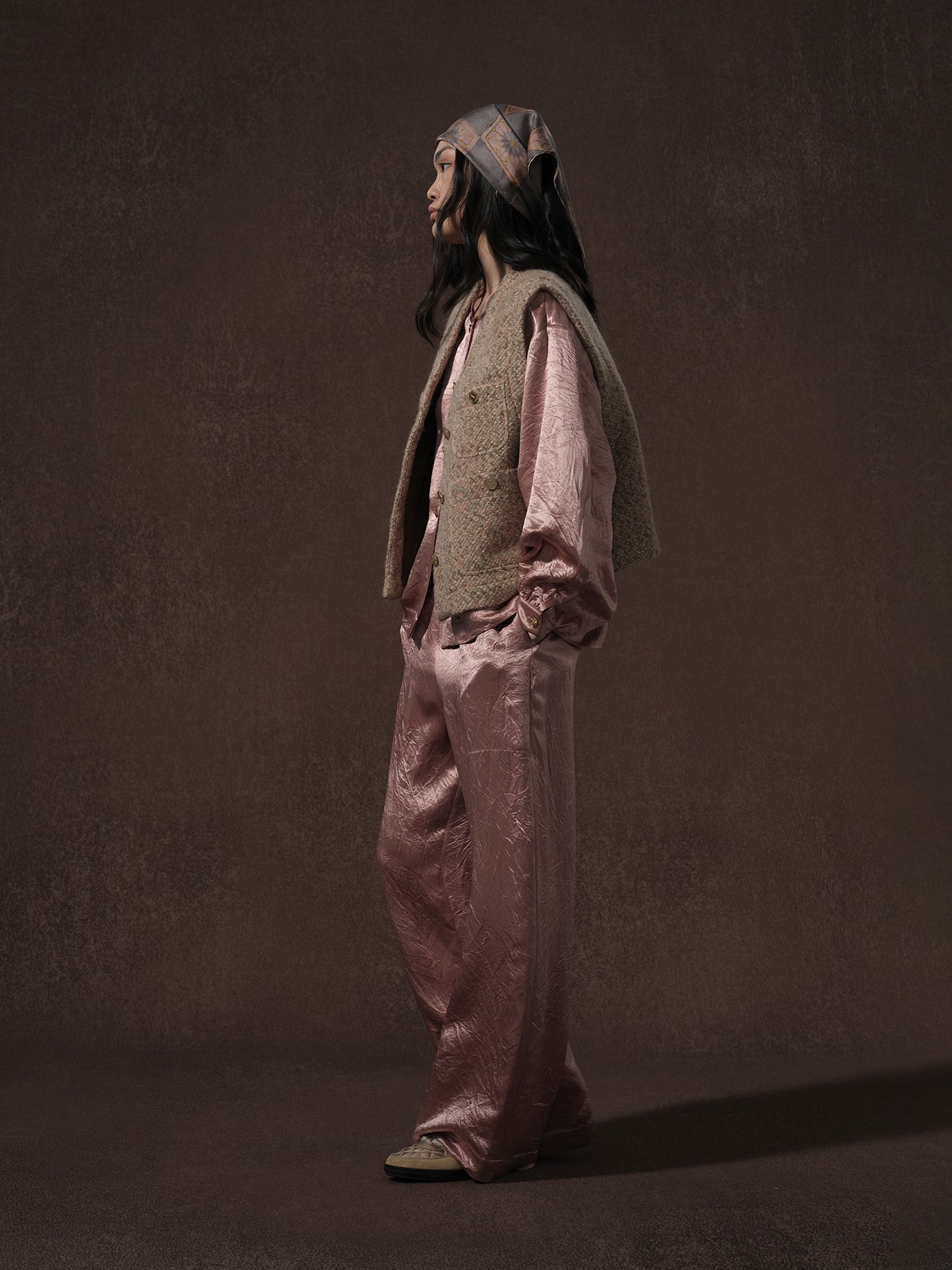 LABELDEL 25AW鱼鳞纹粗花呢四袋马甲2