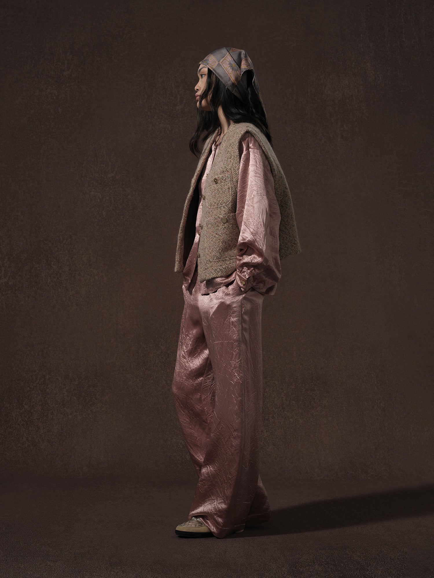 LABELDEL 25AW鱼鳞纹粗花呢四袋马甲2