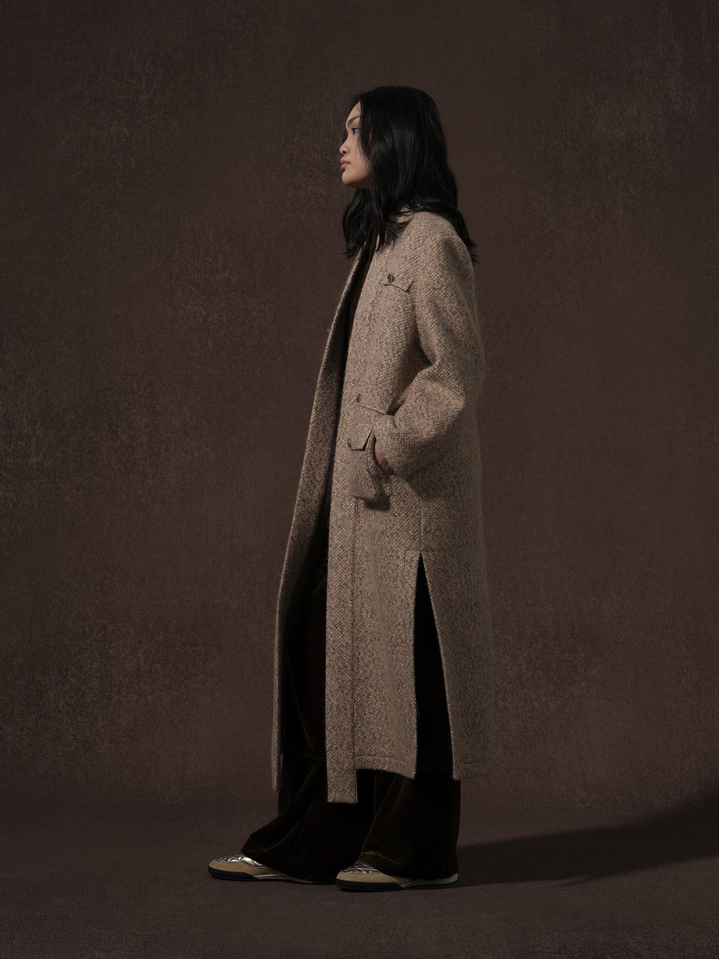 LABELDEL 25AW鱼鳞纹粗花呢六袋大衣3