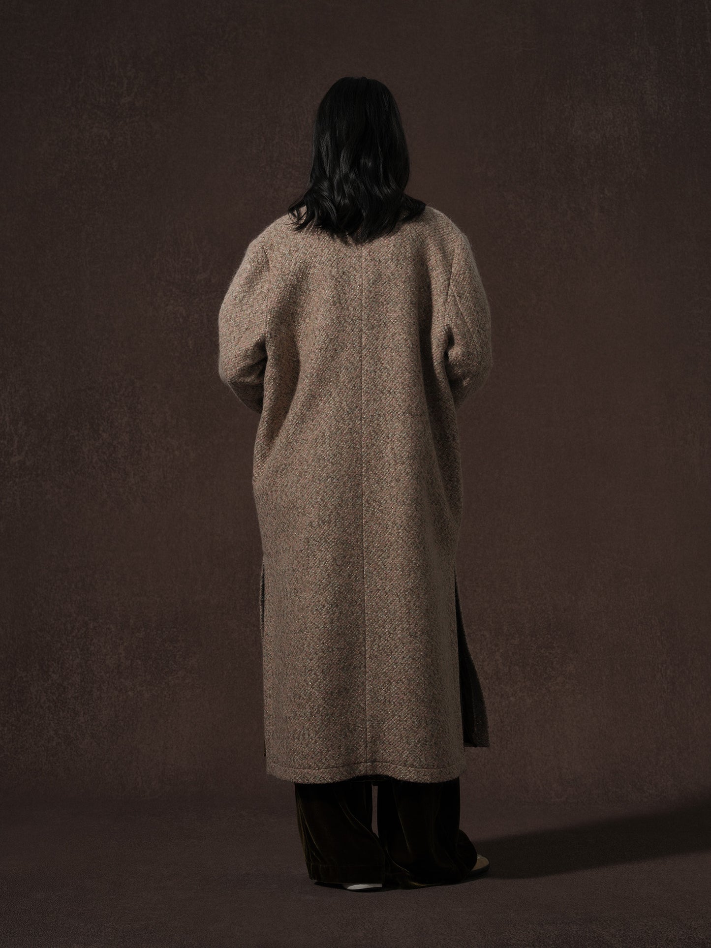 LABELDEL 25AW鱼鳞纹粗花呢六袋大衣4