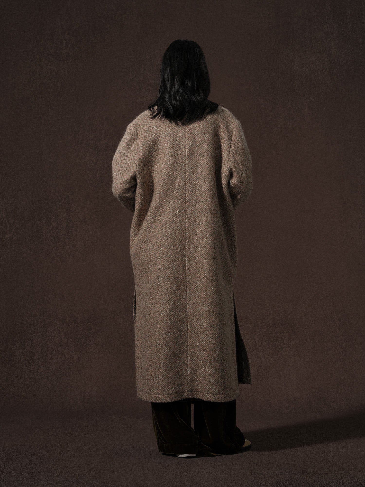 LABELDEL 25AW鱼鳞纹粗花呢六袋大衣4