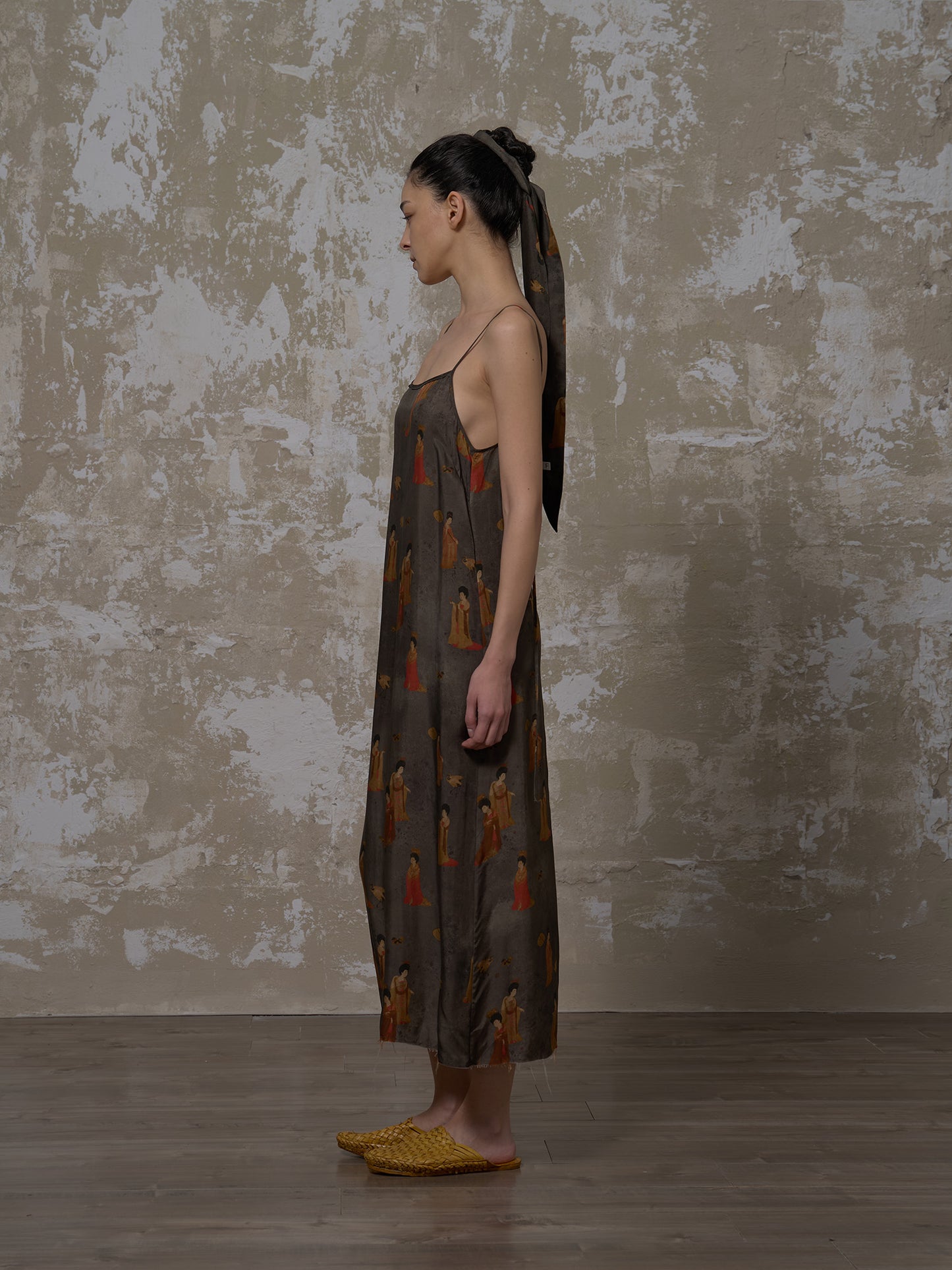 LABELDEL 25SS簪花仕女图铜氨印花连衣裙2