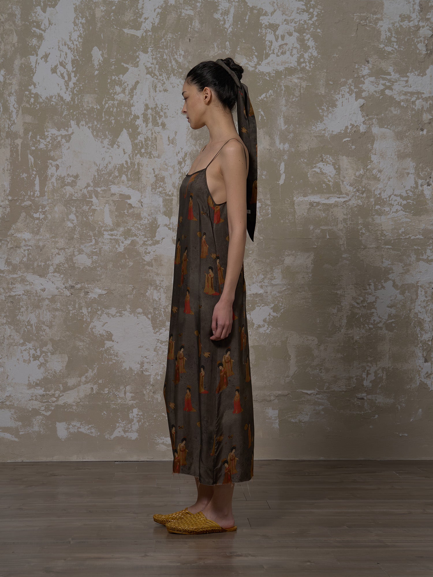 LABELDEL 25SS簪花仕女图铜氨印花连衣裙2