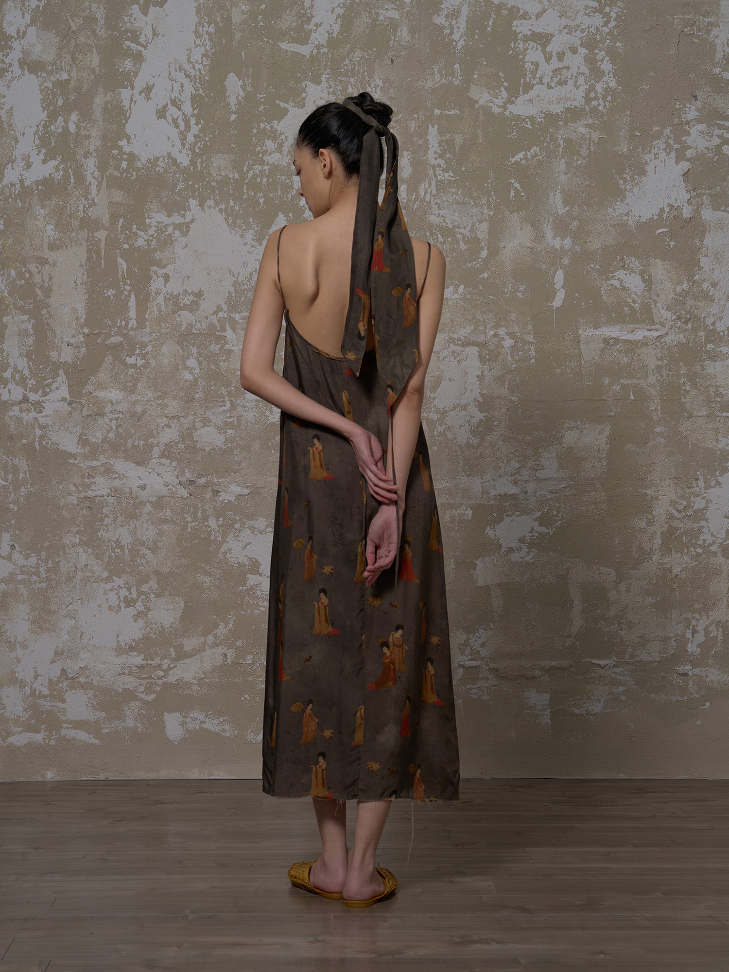 LABELDEL 25SS簪花仕女图铜氨印花连衣裙3