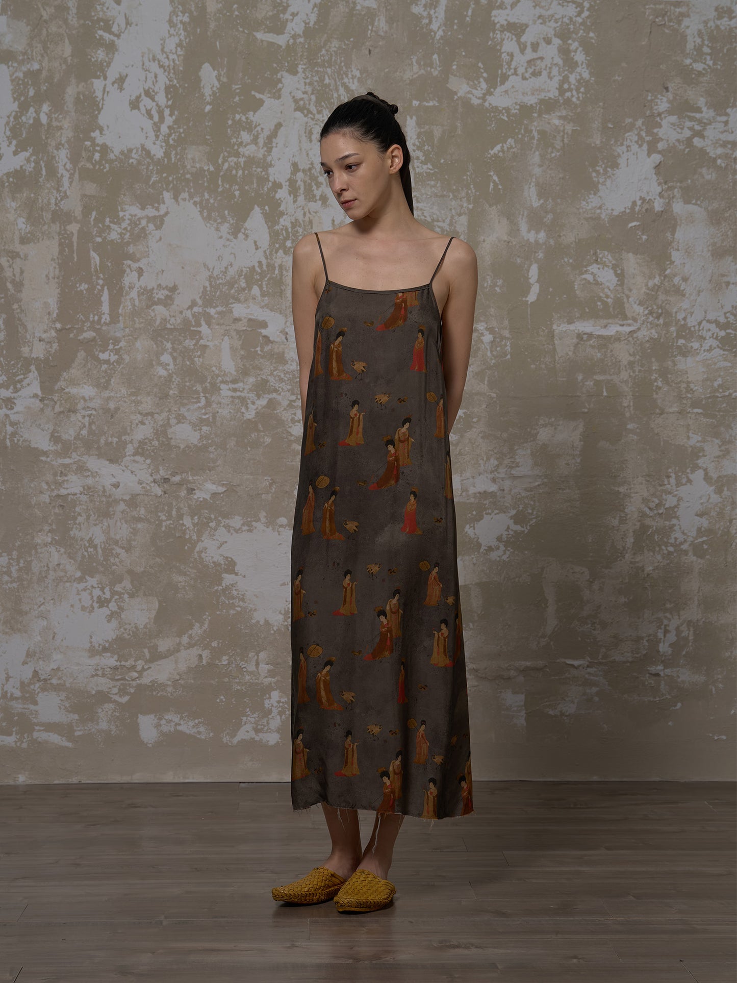 LABELDEL 25SS簪花仕女图铜氨印花连衣裙1