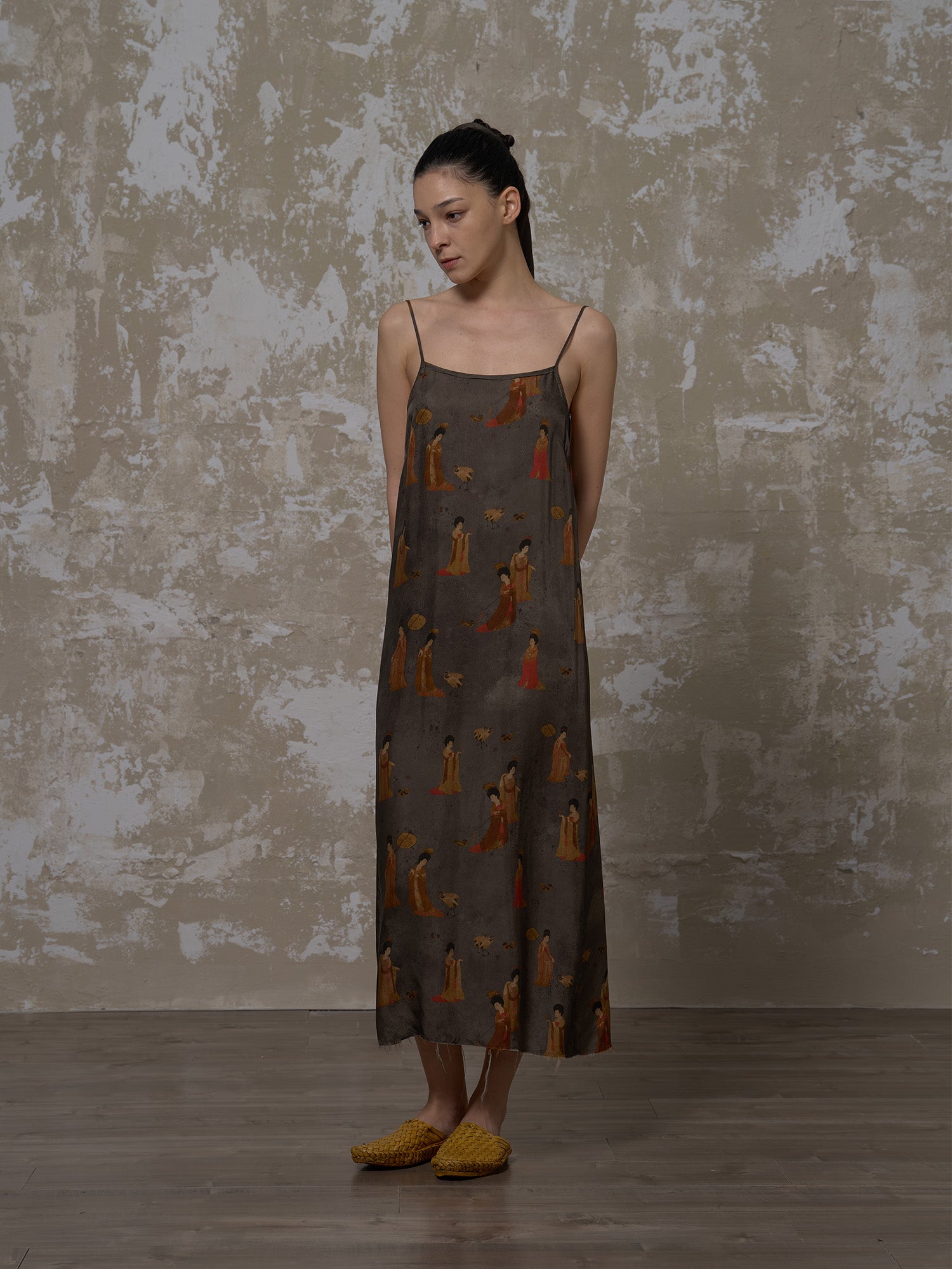 LABELDEL 25SS簪花仕女图铜氨印花连衣裙1