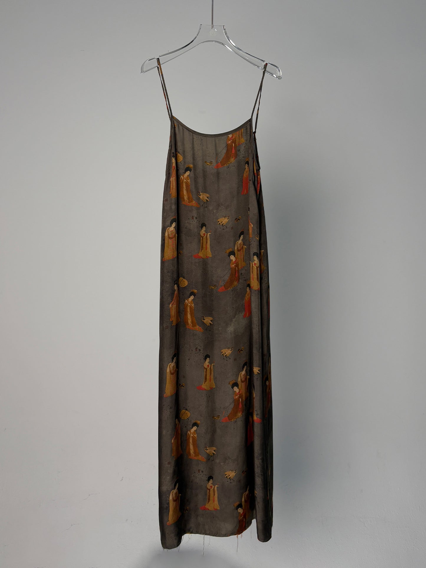 LABELDEL 25SS簪花仕女图铜氨印花连衣裙白底图