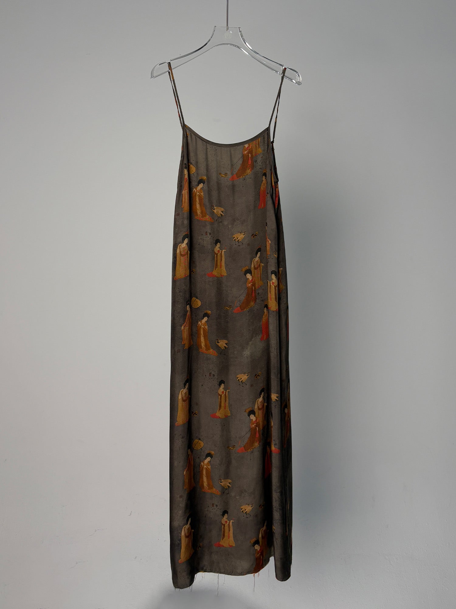 LABELDEL 25SS簪花仕女图铜氨印花连衣裙白底图