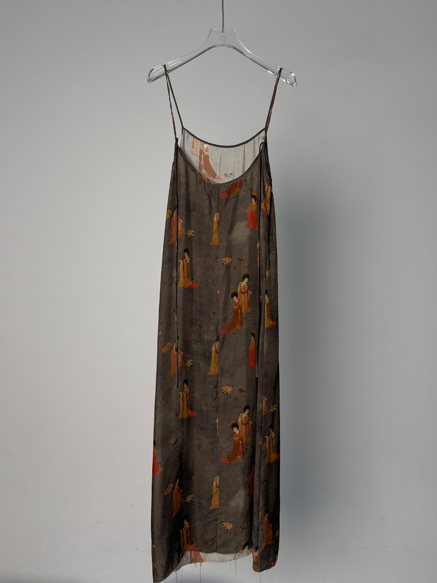 LABELDEL 25SS簪花仕女图铜氨印花连衣裙白底图2