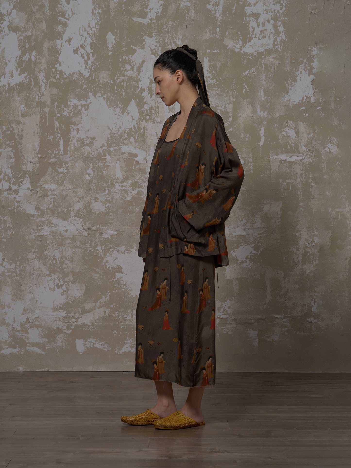 LABELDEL 25SS簪花仕女图铜氨印花道袍2