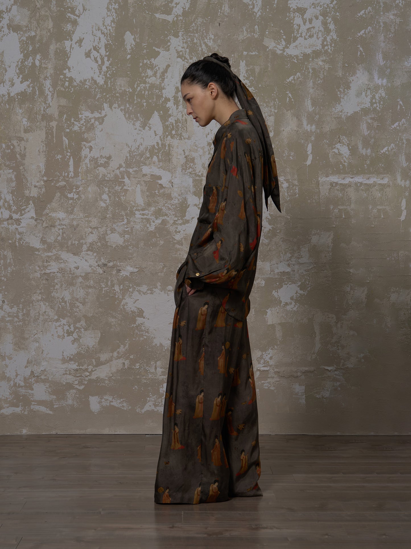 LABELDEL 25SS簪花仕女图铜氨印花长袖衬衫3