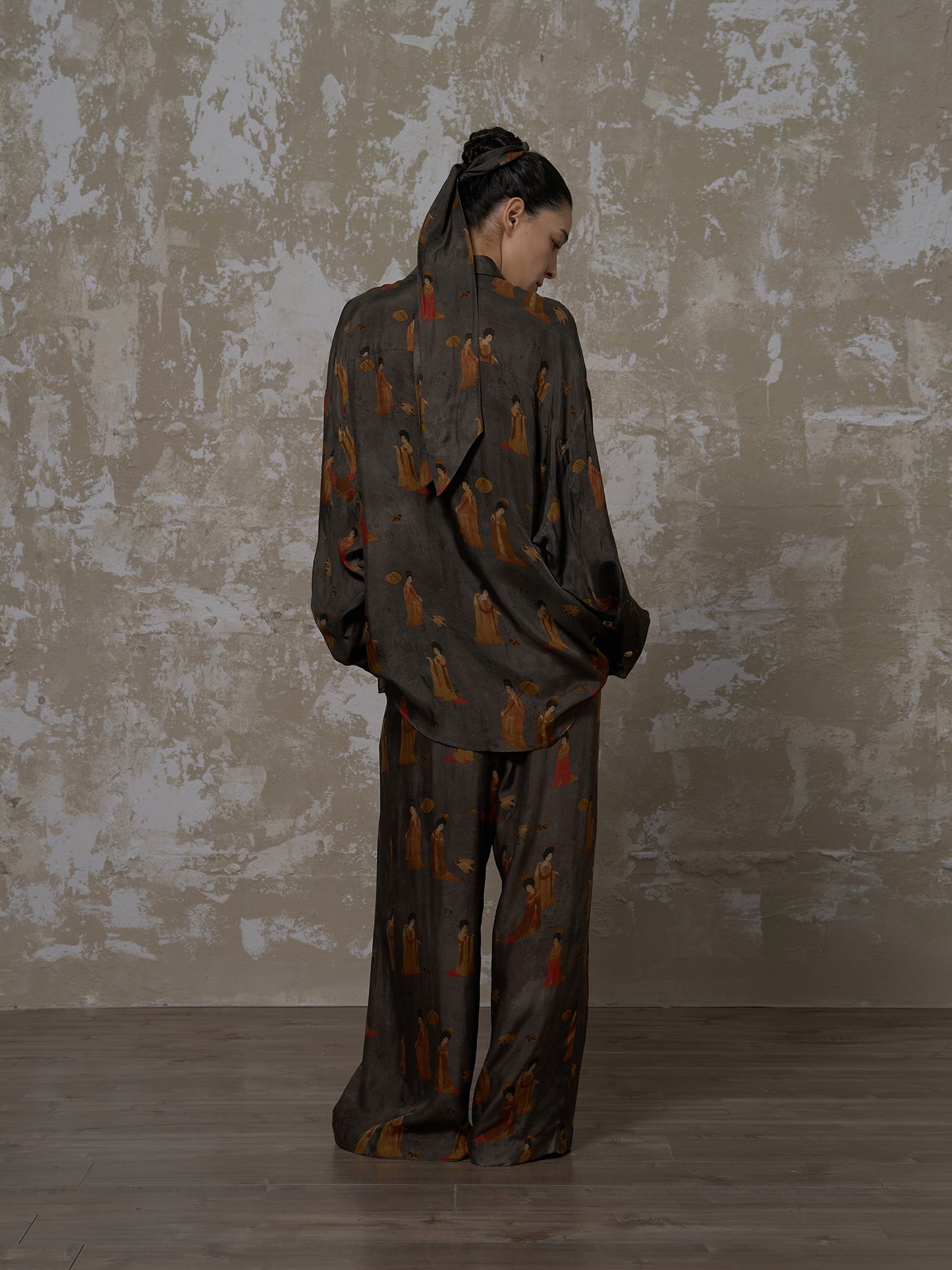 LABELDEL 25SS簪花仕女图铜氨印花长袖衬衫4