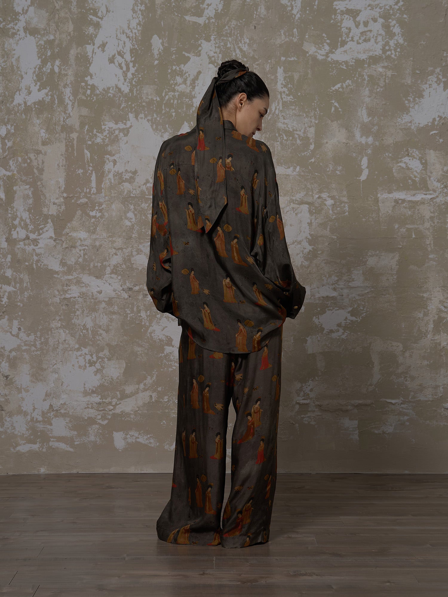 LABELDEL 25SS簪花仕女图铜氨印花长袖衬衫4