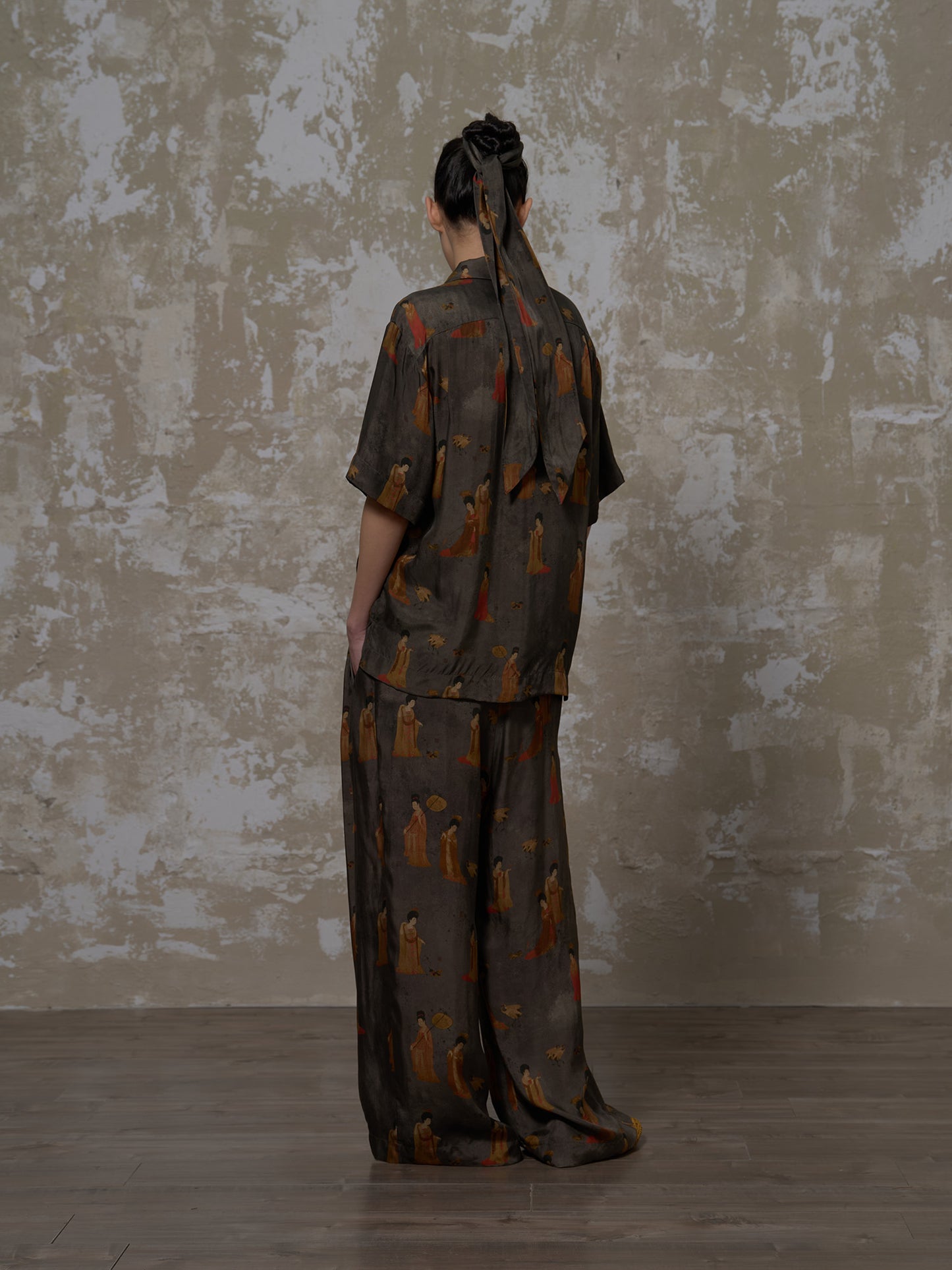 LABELDEL 25SS簪花仕女图铜氨印花短袖衬衫3