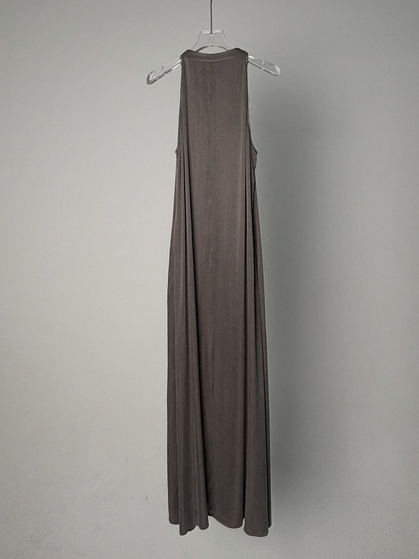 LABELDEL 25SS青灰铜氨拼纱连衣裙白底图2