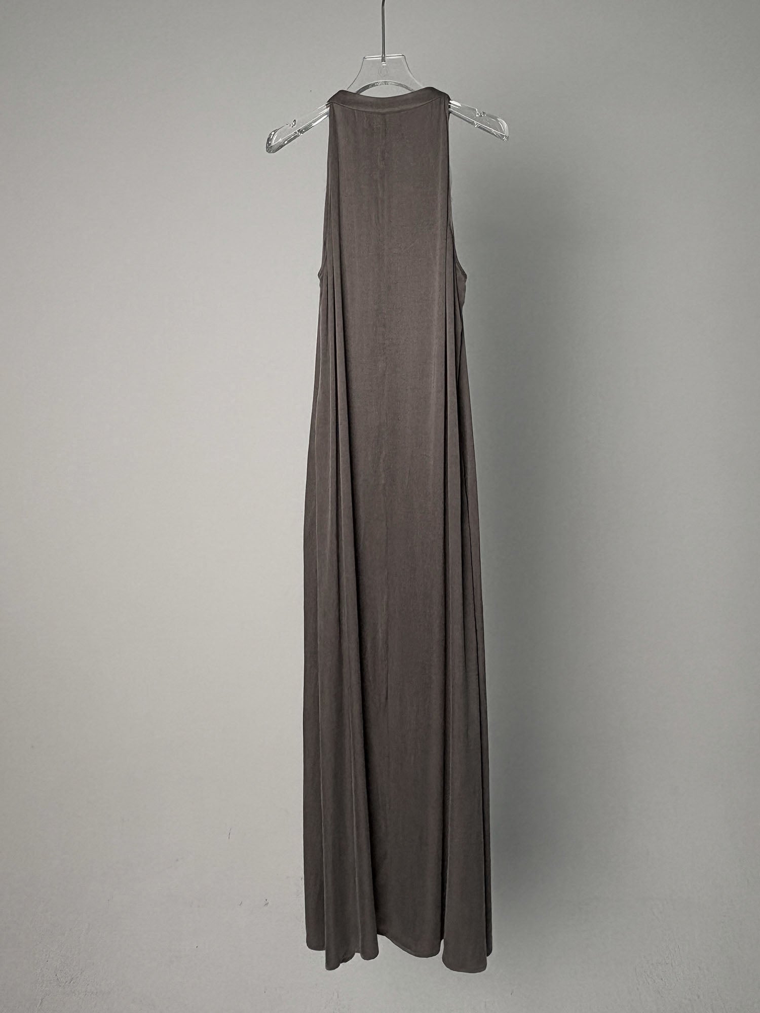 LABELDEL 25SS青灰铜氨拼纱连衣裙白底图2