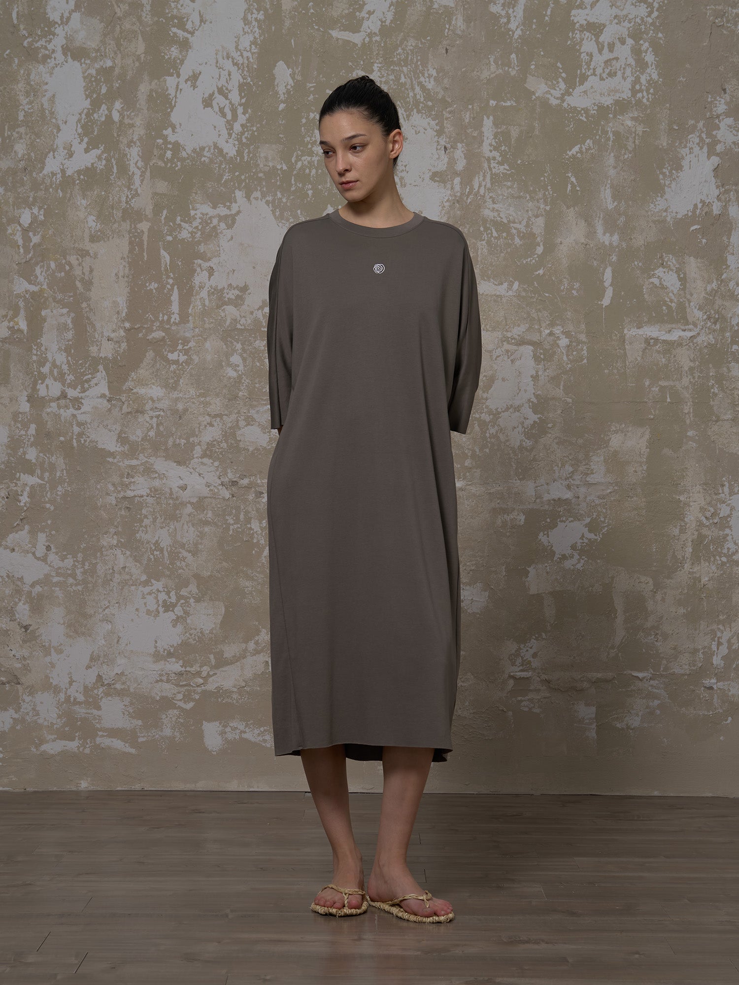 LABELDEL 25SS青灰小花T恤连衣裙1