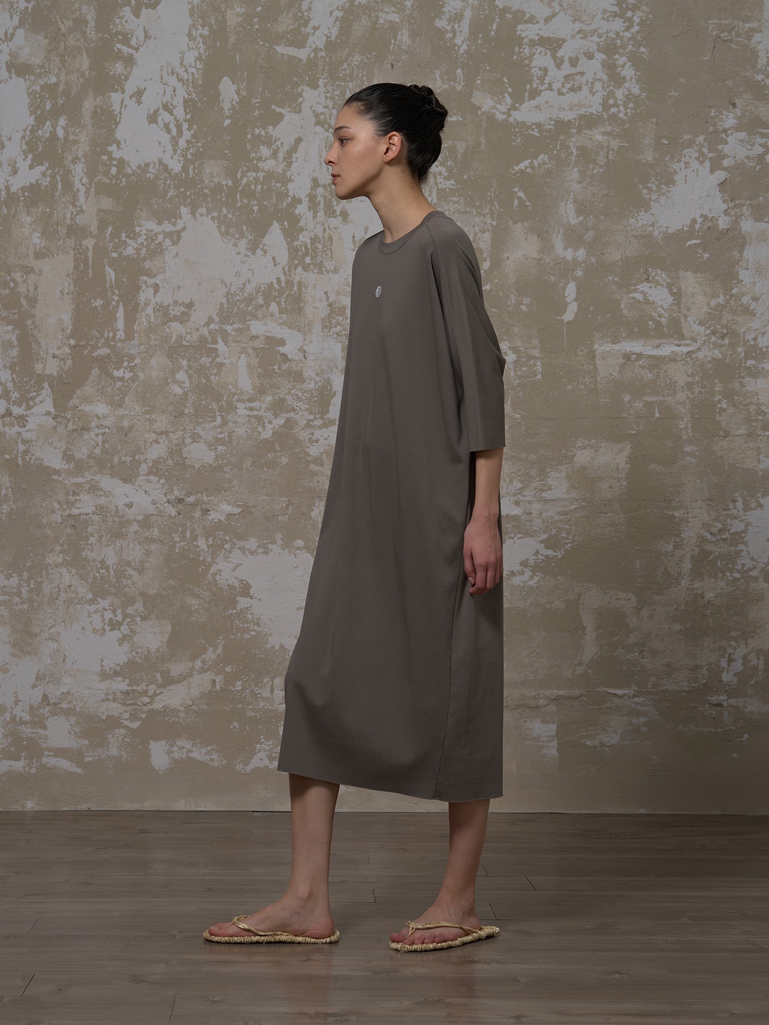 LABELDEL 25SS青灰小花T恤连衣裙2