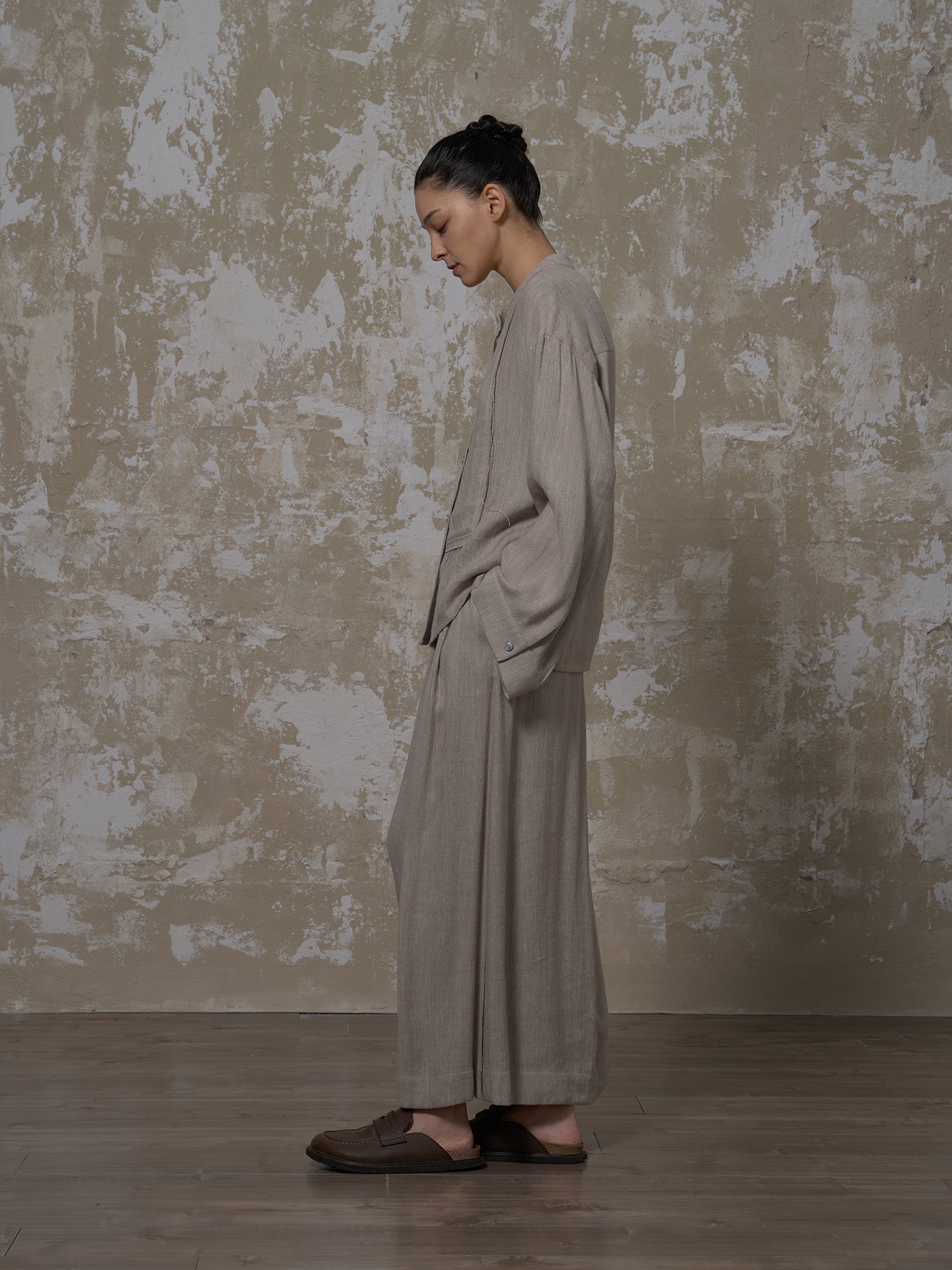 LABELDEL 25SS灰色亚麻长袖衬衫2