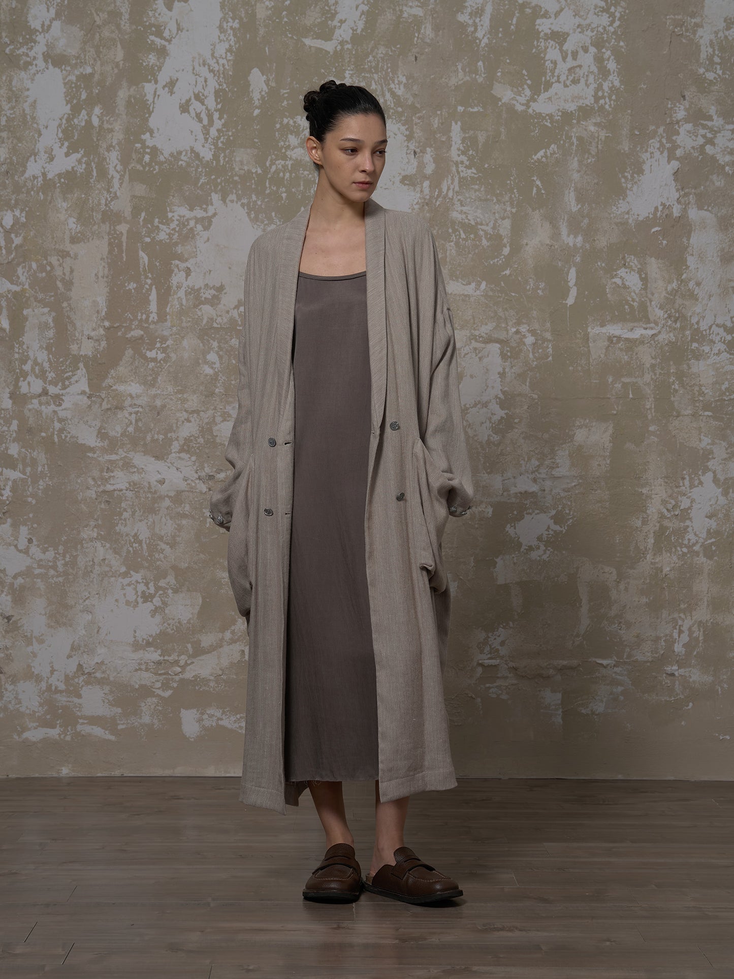 LABELDEL 25SS灰色亚麻长袍4