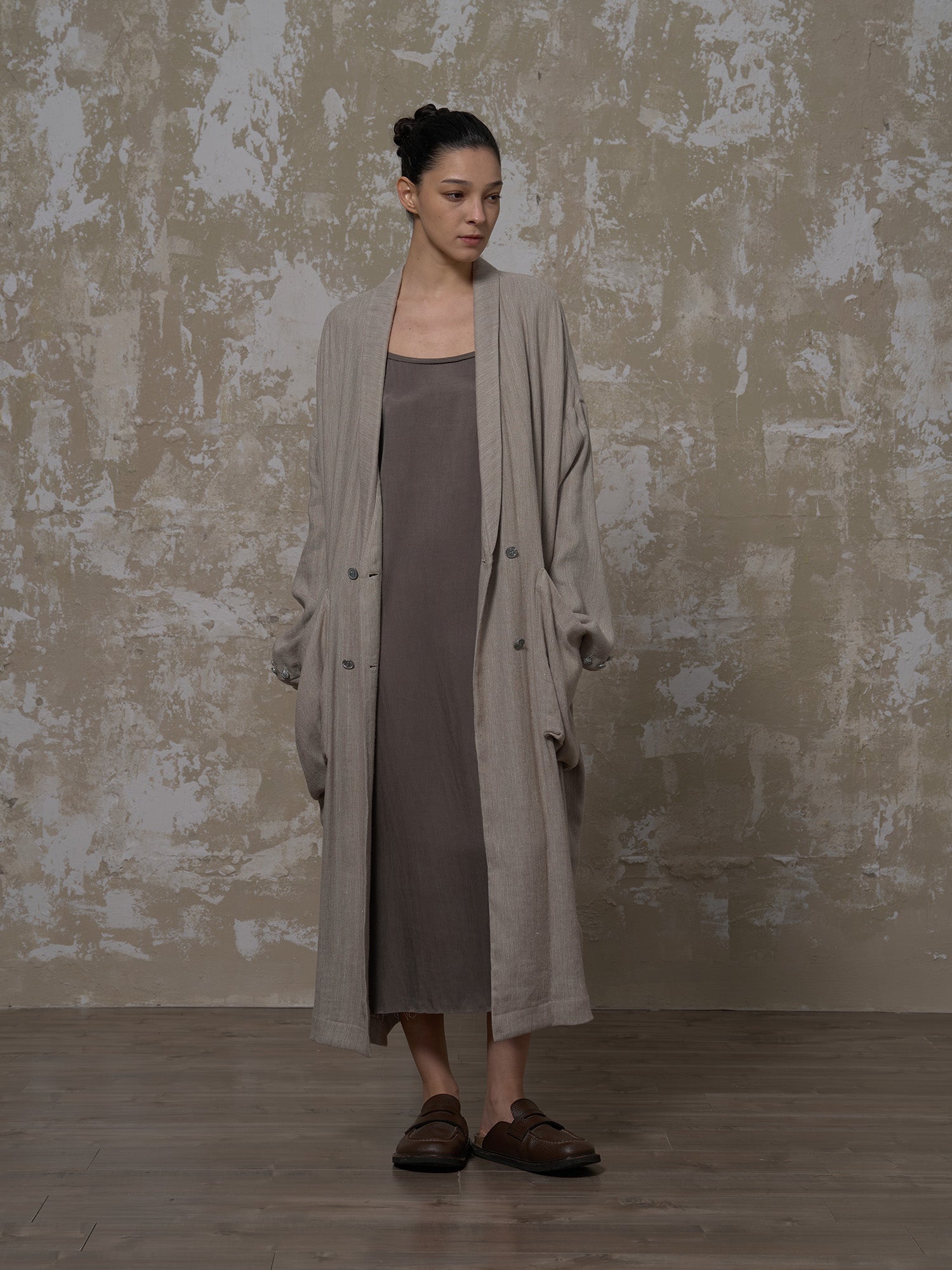 LABELDEL 25SS灰色亚麻长袍4