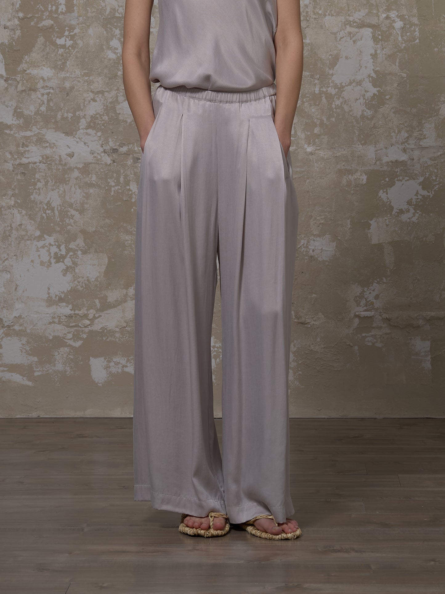 LABELDEL 25SS银灰铜氨长裤1