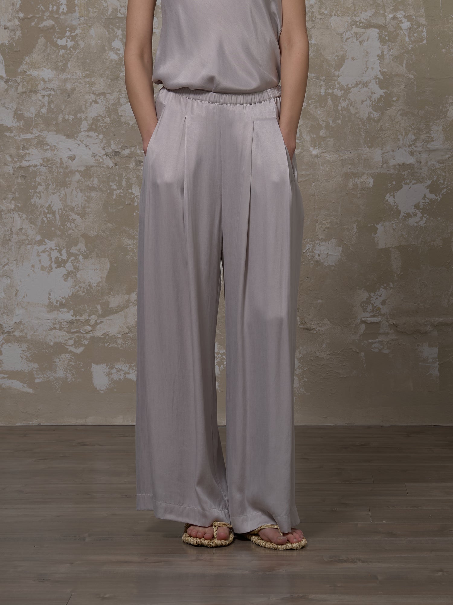 LABELDEL 25SS银灰铜氨长裤1