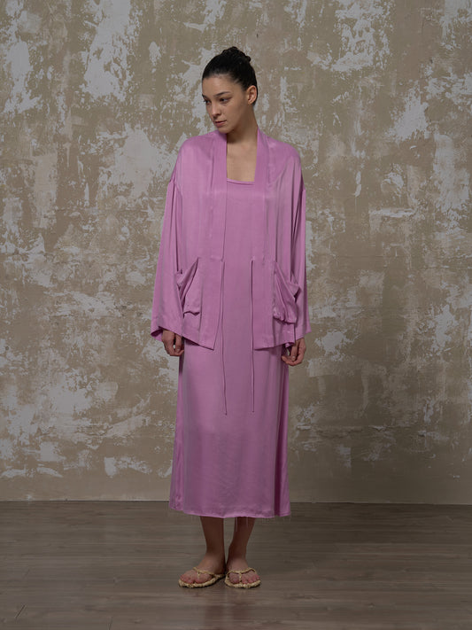 LABELDEL 25SS粉紫铜氨道袍1