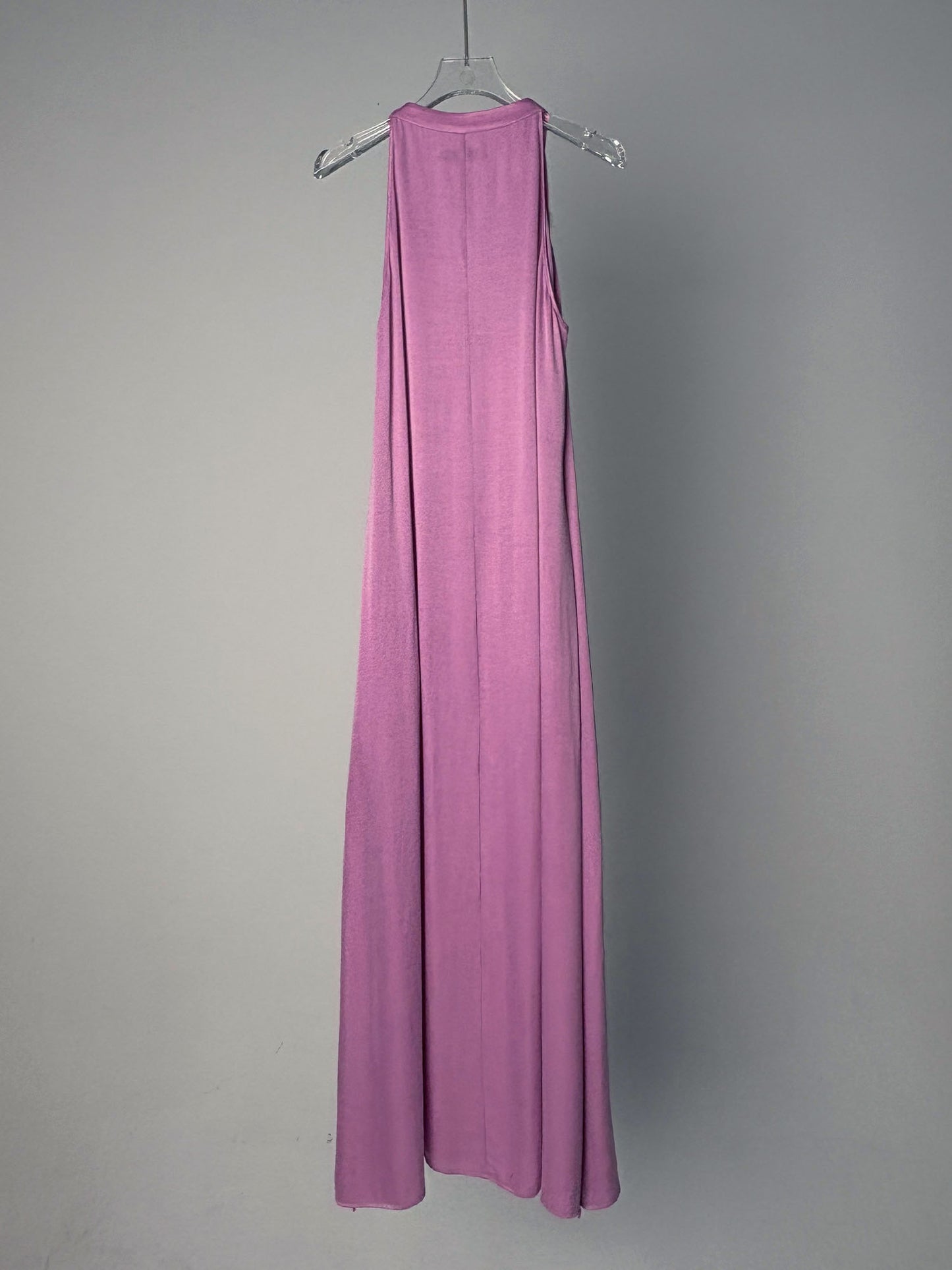 LABELDEL 25SS粉紫铜氨拼纱连衣裙白底图2