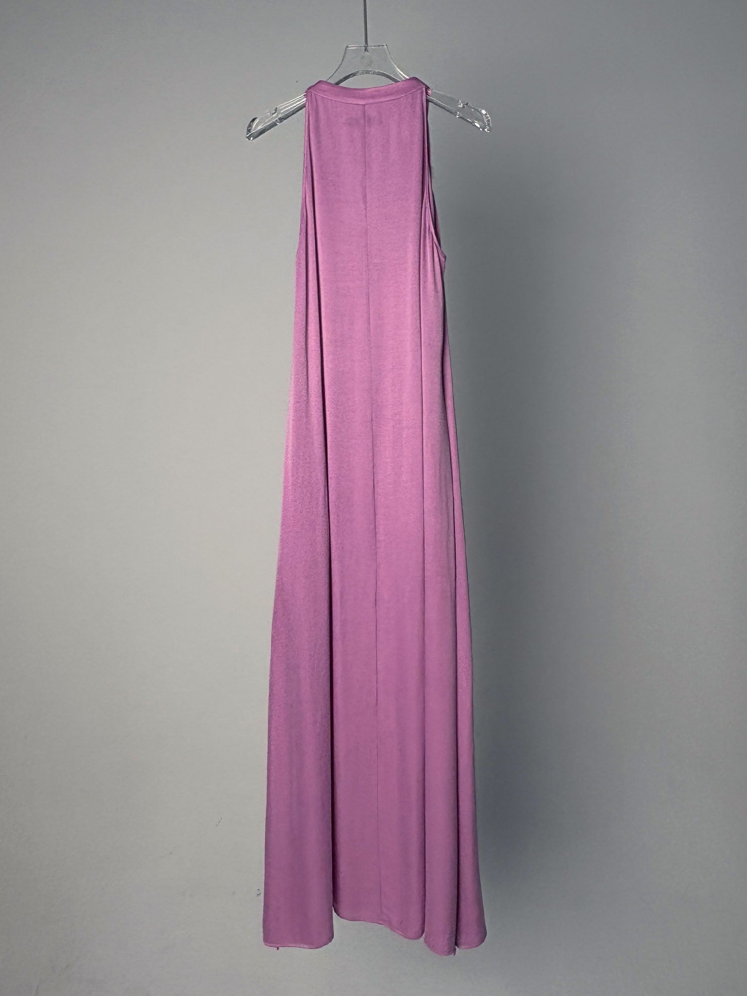 LABELDEL 25SS粉紫铜氨拼纱连衣裙白底图2