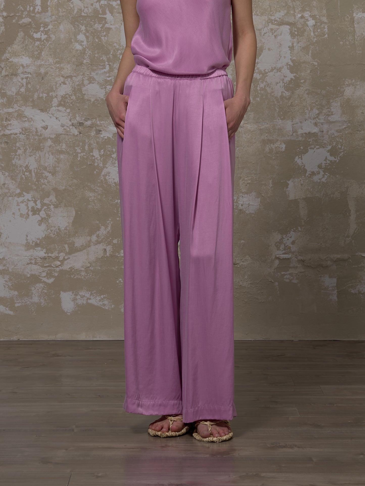 LABELDEL 25SS粉紫铜氨长裤1