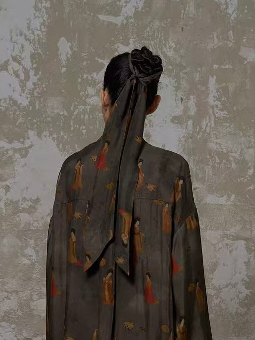 LABELDEL 25SS簪花仕女图铜氨印花长巾1