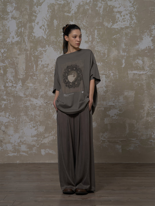 LABELDEL 25SS簪花仕女图印花T恤  仙鹤1