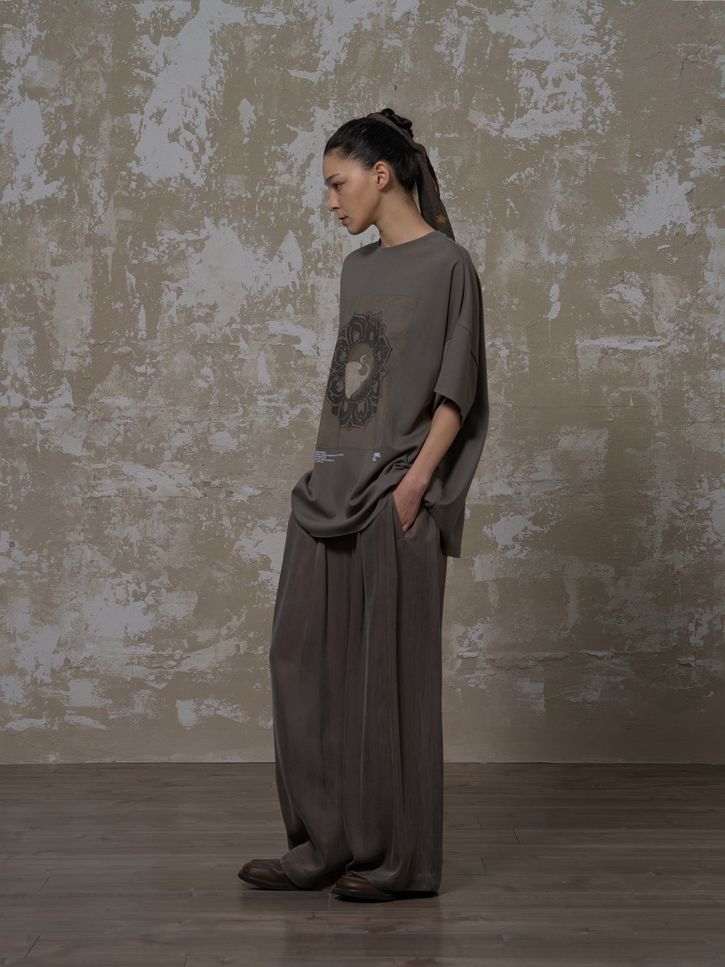 LABELDEL 25SS簪花仕女图印花T恤  仙鹤2