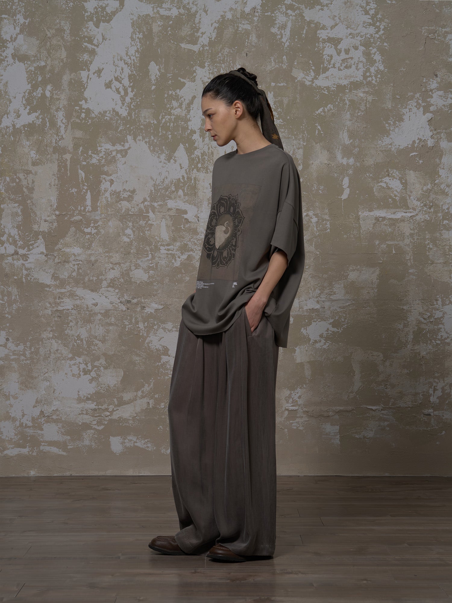 LABELDEL 25SS簪花仕女图印花T恤  仙鹤2