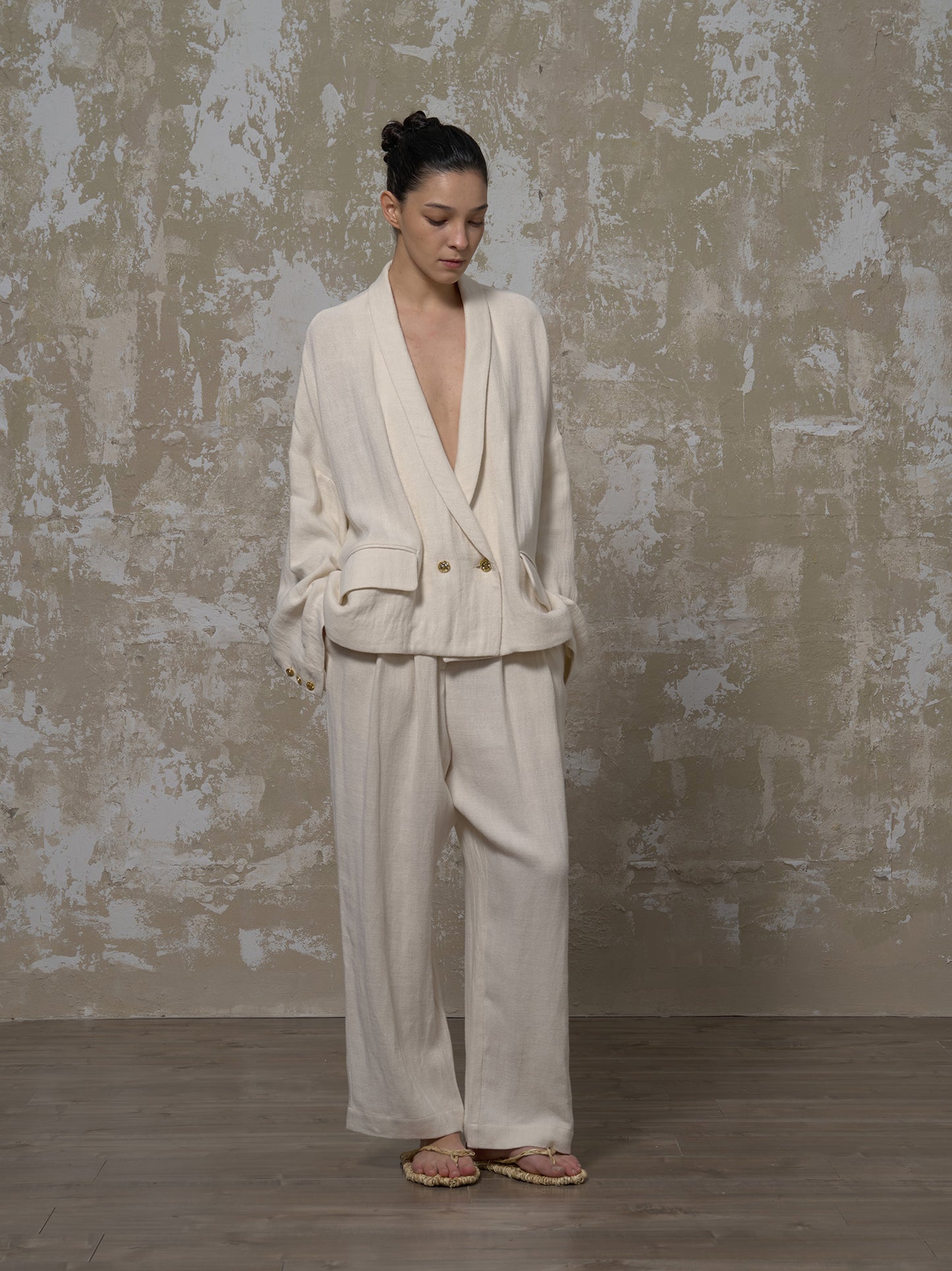 LABELDEL 25SS白色亚麻西装1