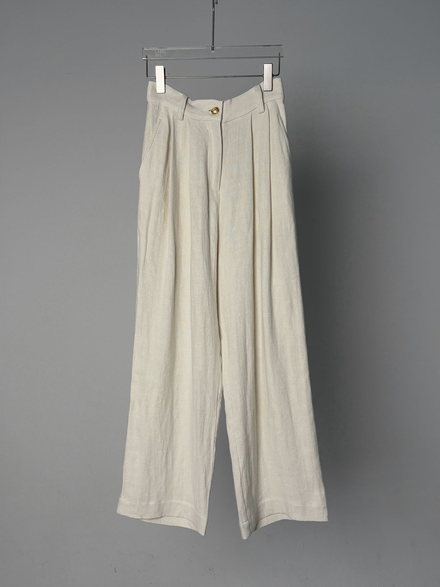LABELDEL 25SS白色亚麻长裤白底图