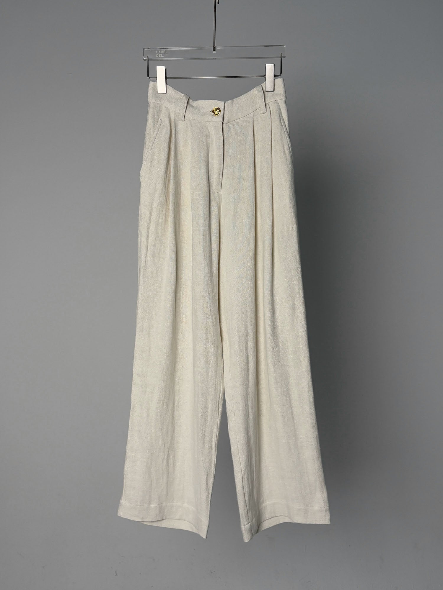 LABELDEL 25SS白色亚麻长裤白底图