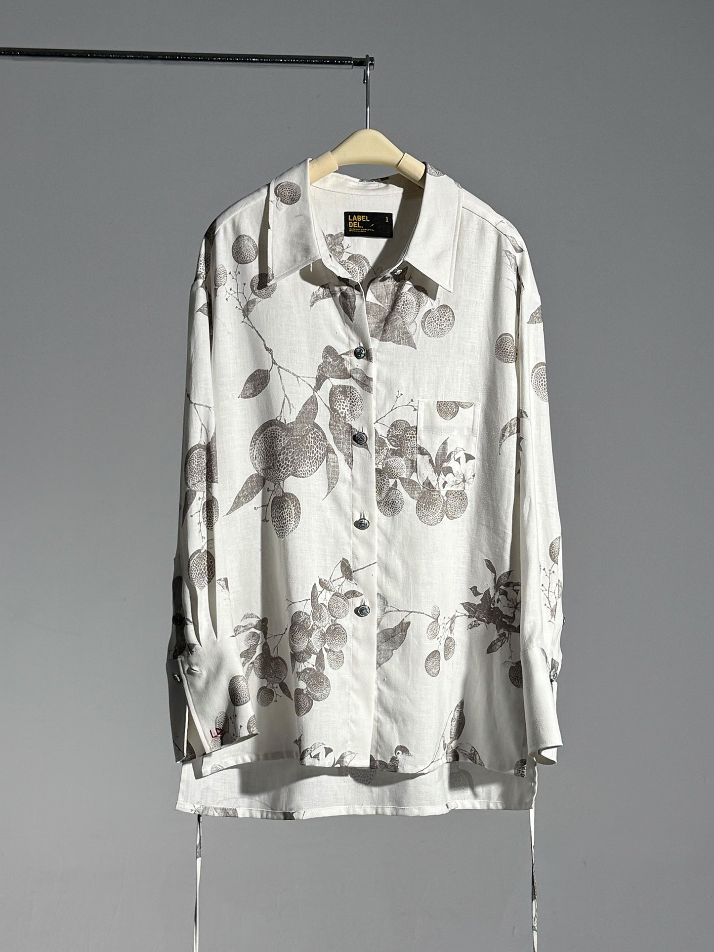 Linen Cotton Printed Long-Sleeve Shirt